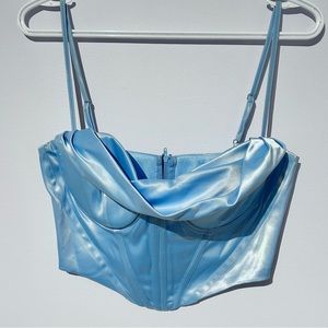 NWT draped bustier top (light blue)